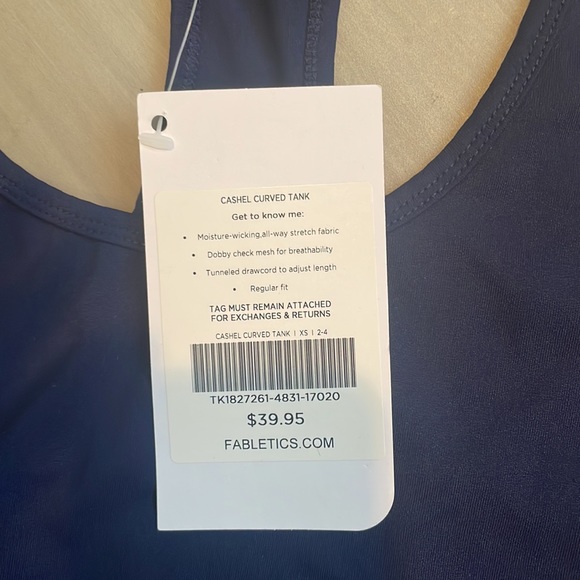 NWT NAVY FABLETICS RACERBACK TANK - Picture 2 of 3